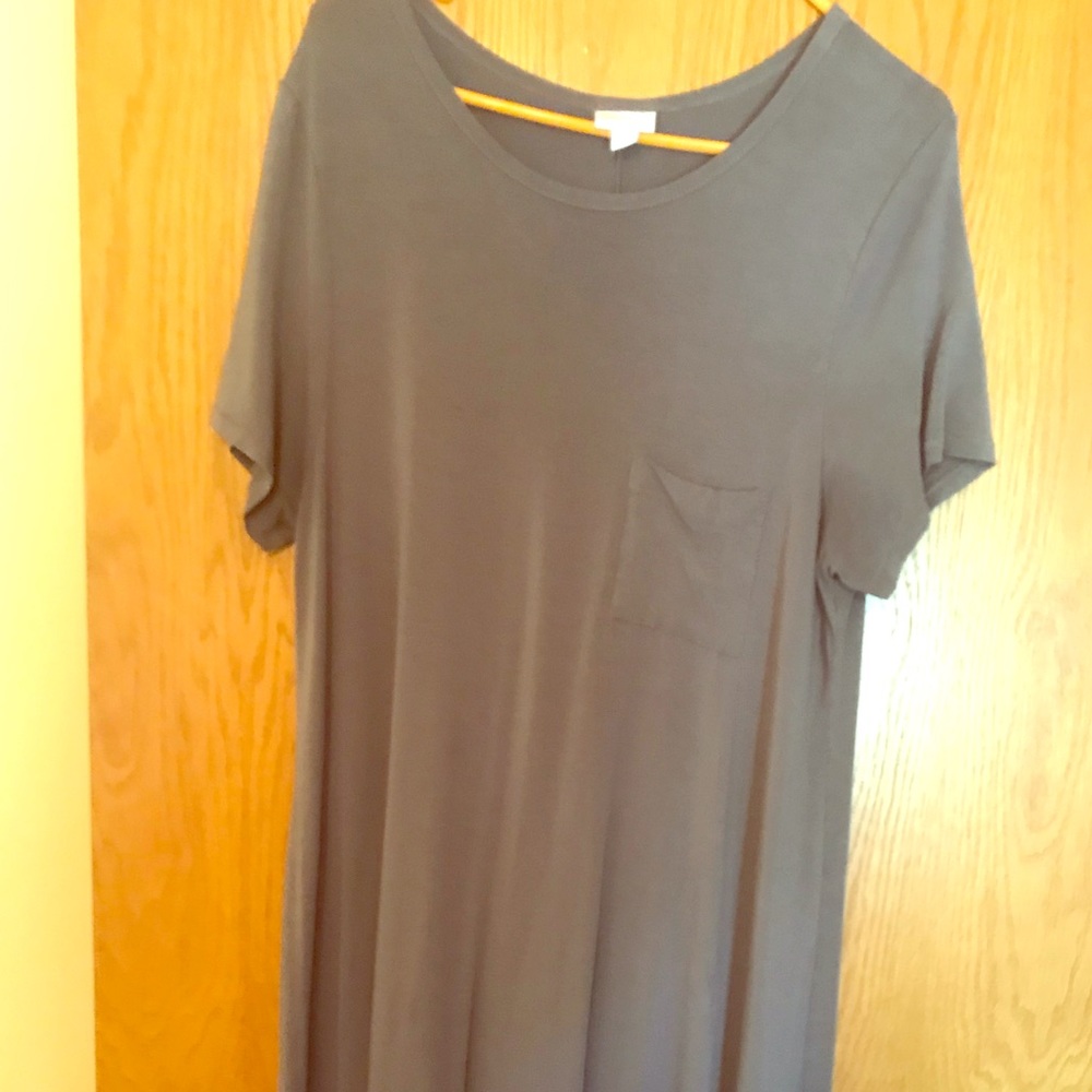 LulaRoe solid gray Carly size Large